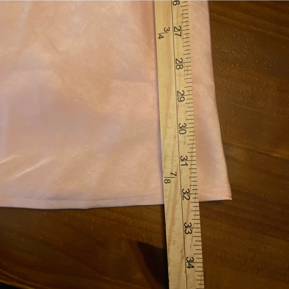 MWT Silky Pink Slip Skirt Capsule Midi Pull on Elegant Women's Skirt L Flowy - Picture 11 of 11